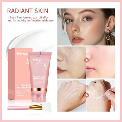 Collagen Wrapping Mask & Brush Set – Korean Glow Facial Treatment