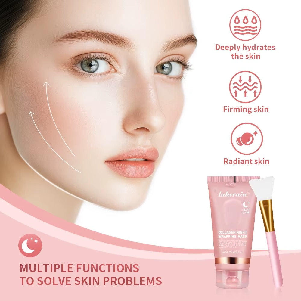 Collagen Wrapping Mask & Brush Set – Korean Glow Facial Treatment