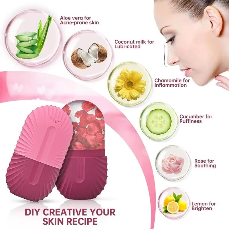 Ice Face Roller – Silicone Ice Mold for Facial Massage & Pore Tightening