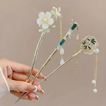 Chinese Tassel Hair Stick | Elegant Floral Hairpin & Hair Jewelry for Women