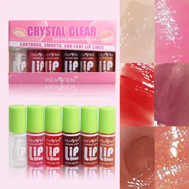 6PCS Lip Glaze Set | Mirror Finish, Long-Lasting & Deeply Hydrating Lip Gloss