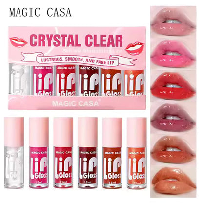 6PCS Lip Glaze Set | Mirror Finish, Long-Lasting & Deeply Hydrating Lip Gloss